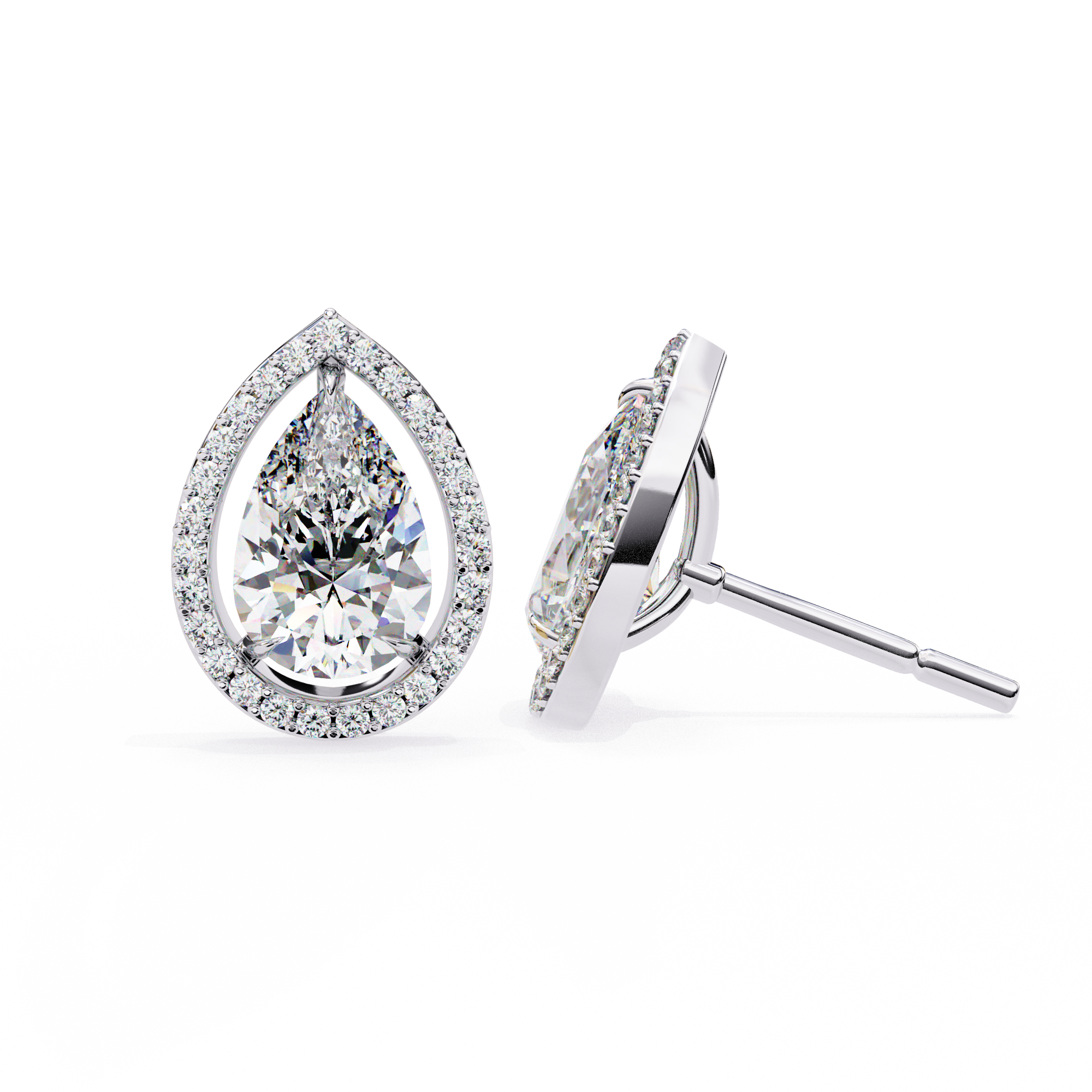Teardrop Halo Earrings