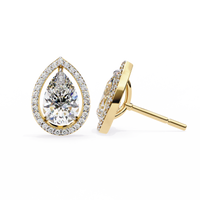 Teardrop Halo Earrings