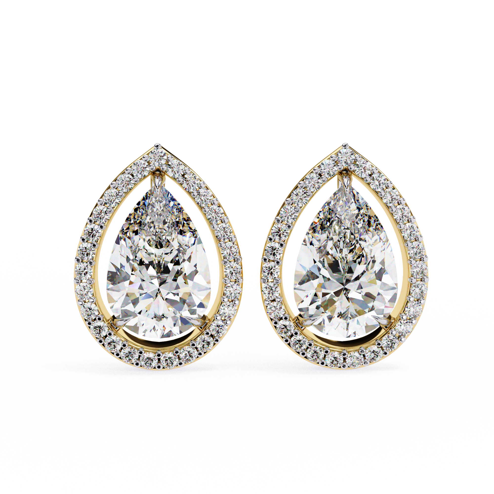 Teardrop Halo Earrings