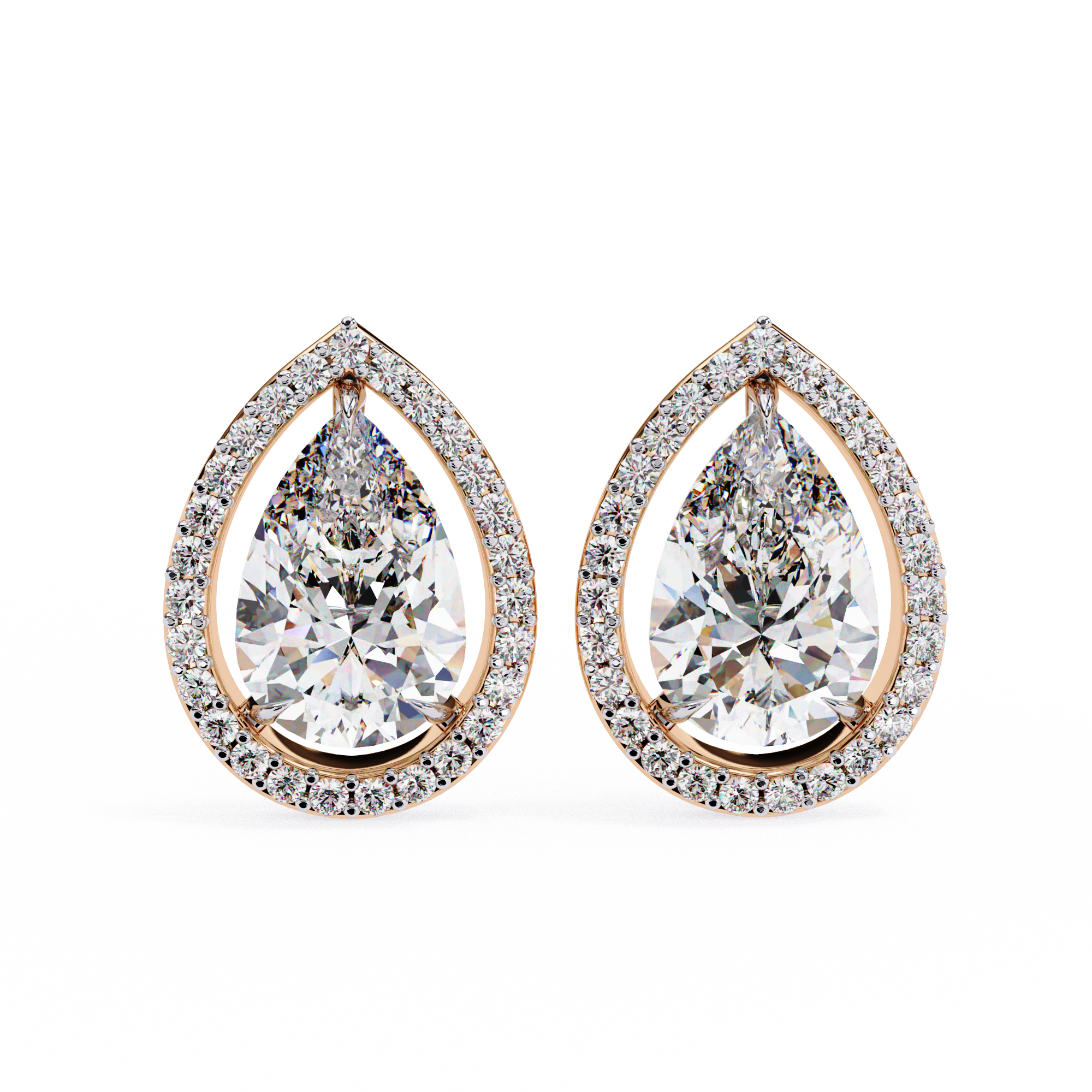 Teardrop Halo Earrings