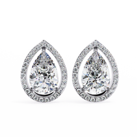 Teardrop Halo Earrings