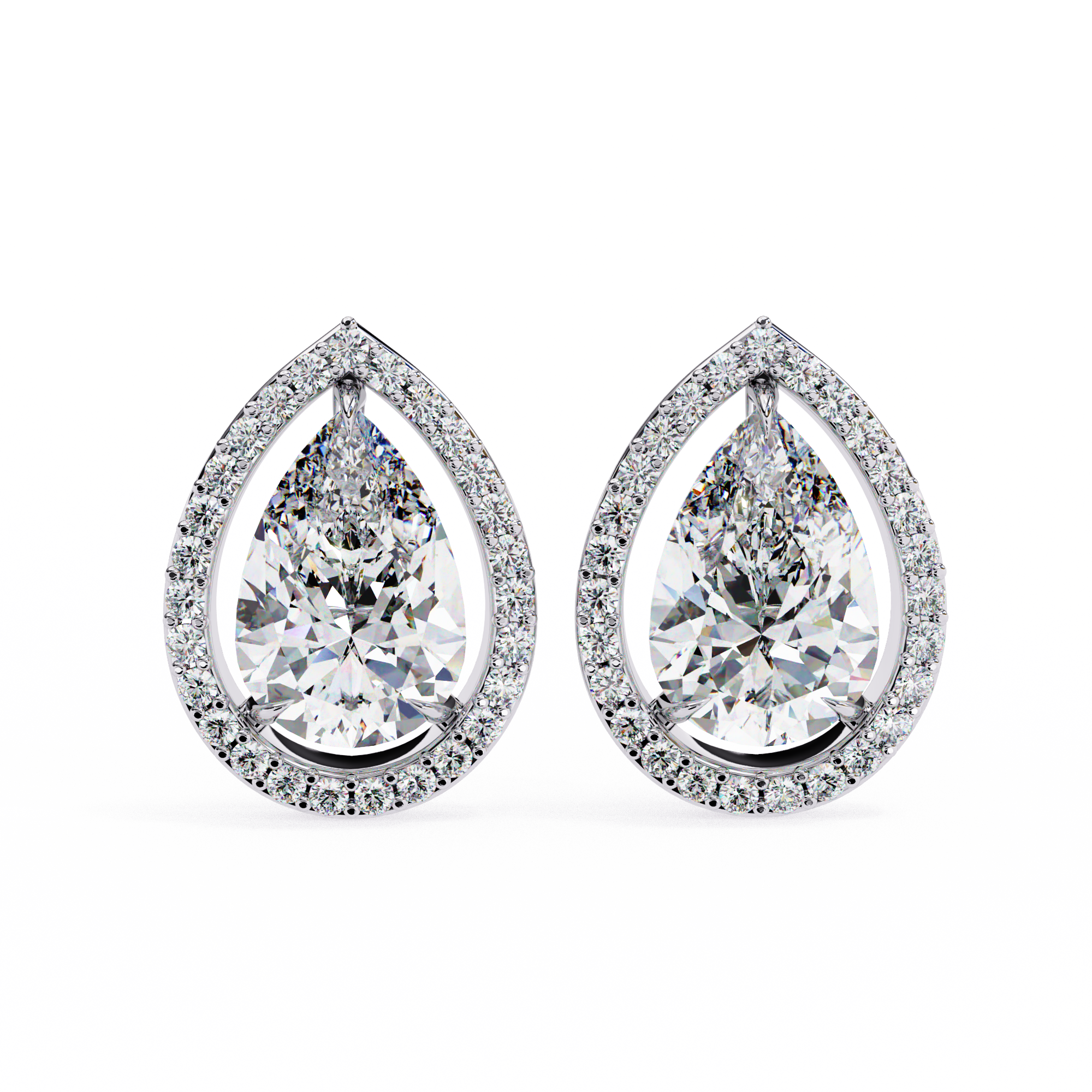 Teardrop Halo Earrings