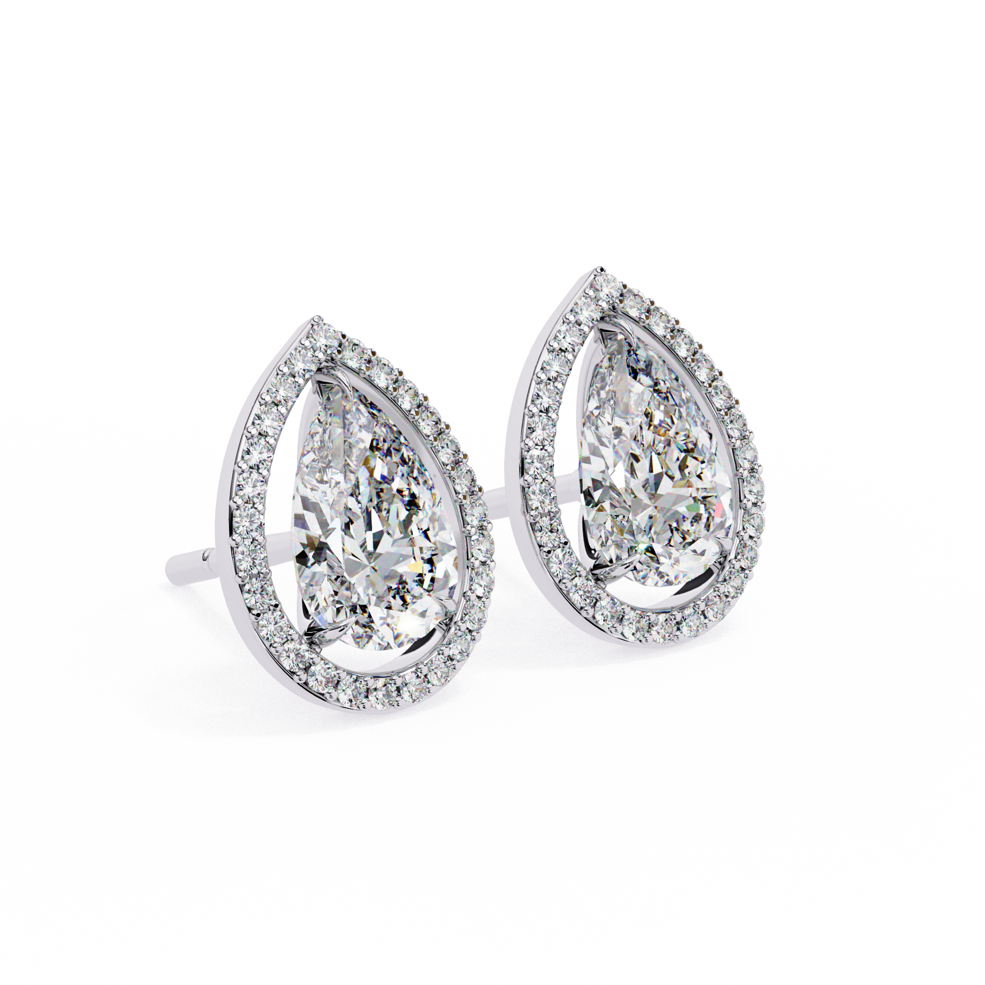Teardrop Halo Earrings
