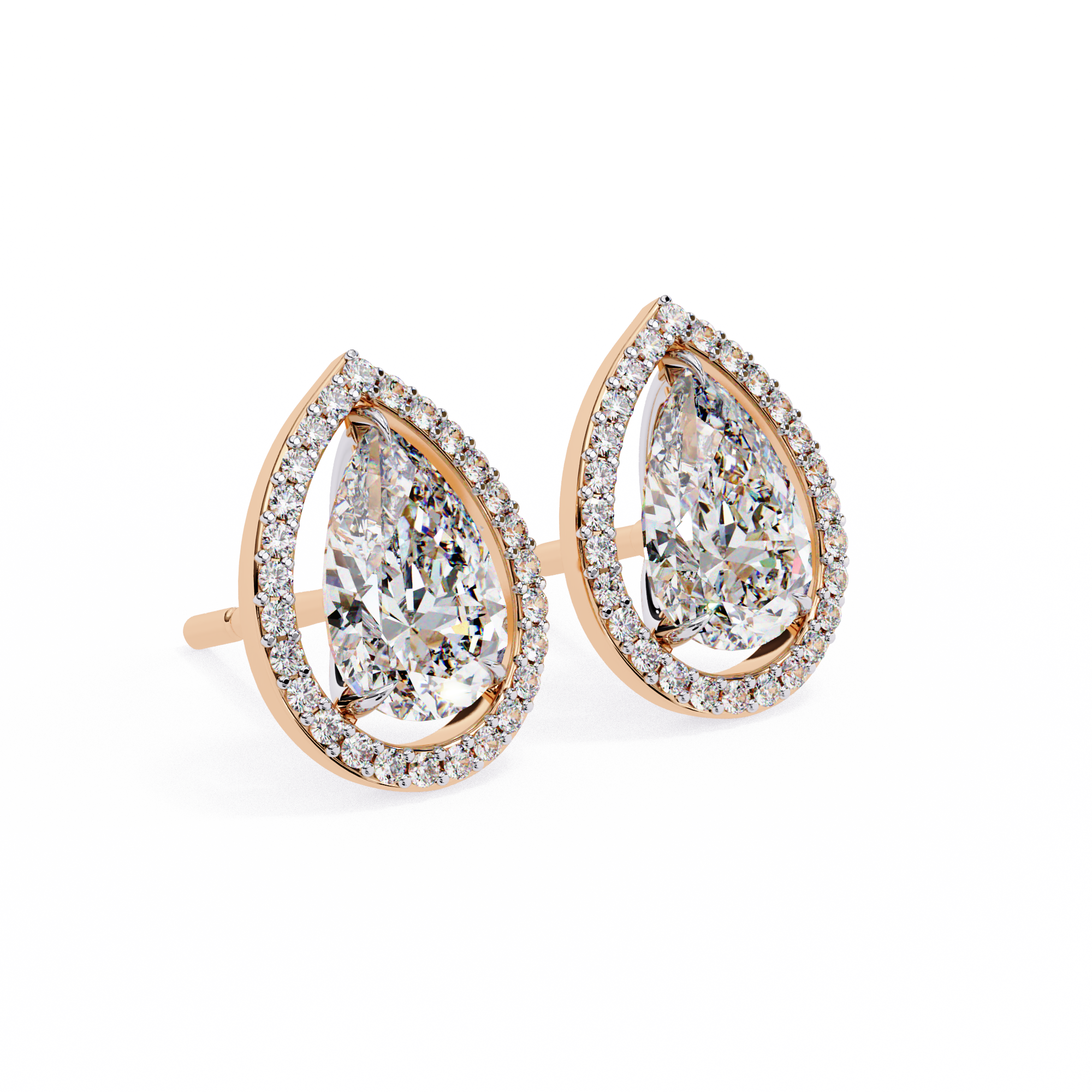 Teardrop Halo Earrings