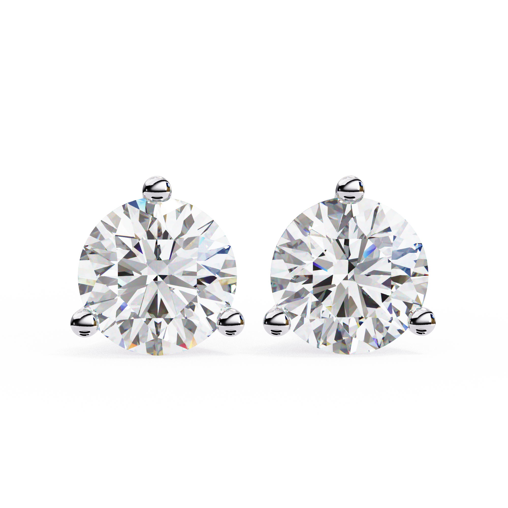 1 ct Round studs - Martini setting