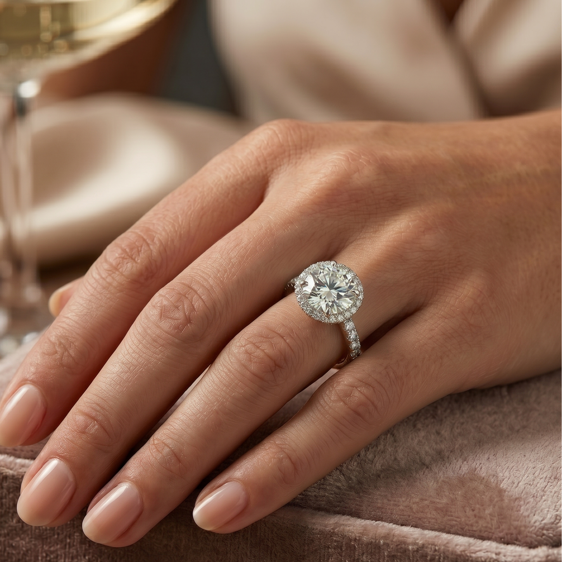 Round Halo Ring - 2ct