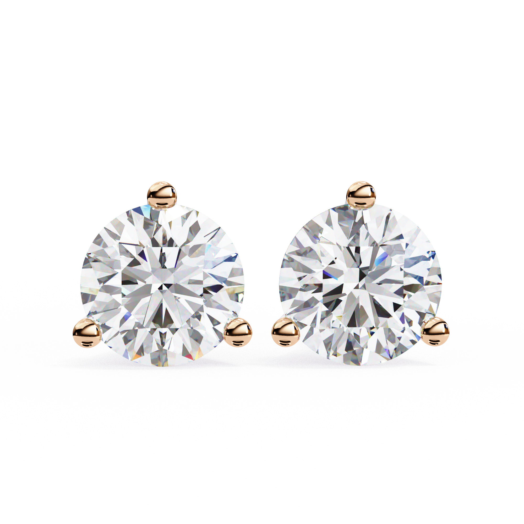 1 ct Round studs - Martini setting