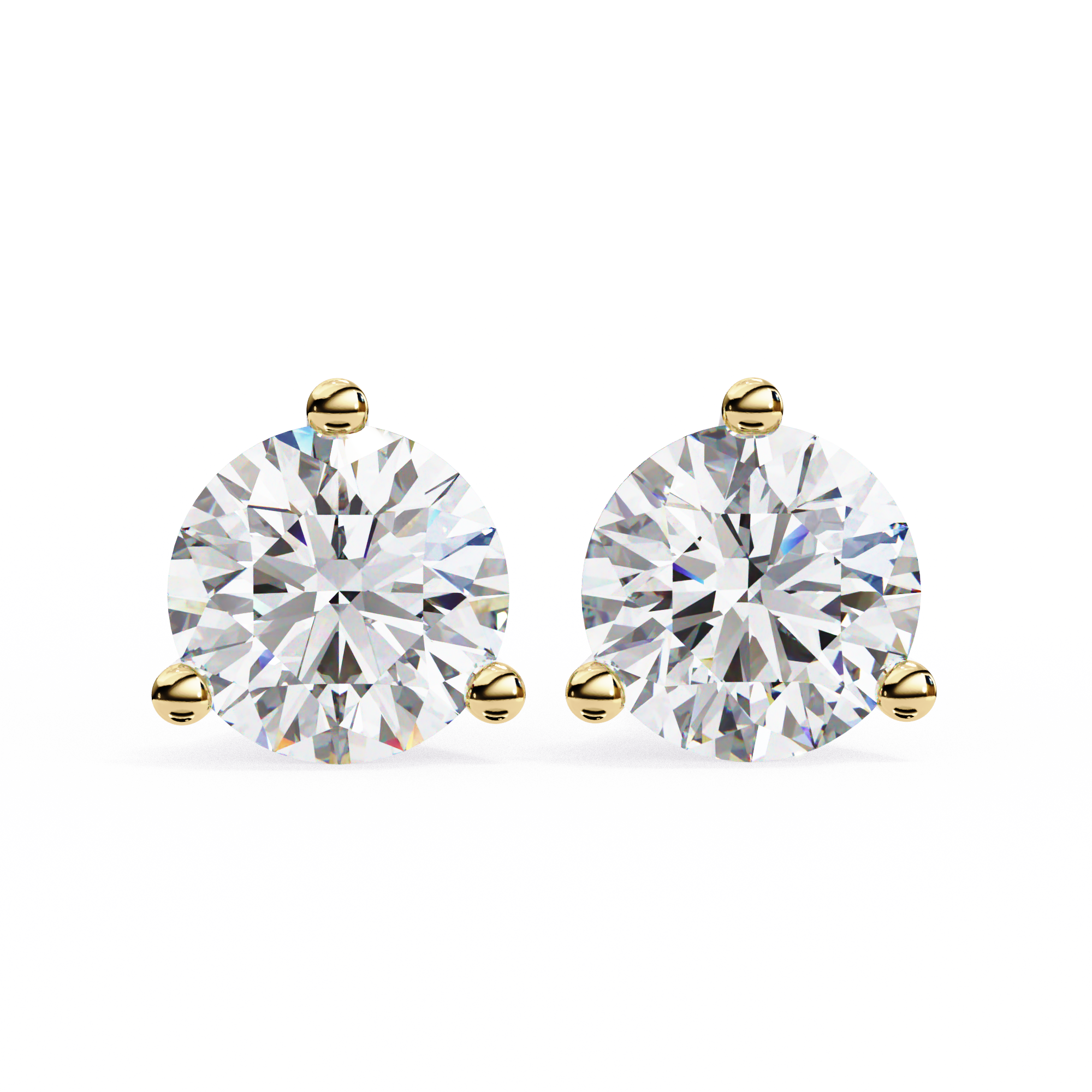 1 ct Round studs - Martini setting