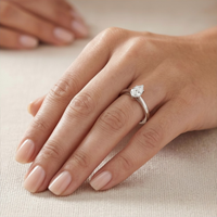 Classic solitaire ring - Pear 1ct