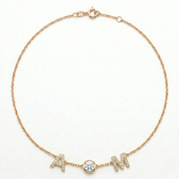 Dual Initial Diamond Bezel Necklace