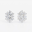 Oval solitaire studs - Lotus setting