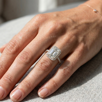 Emerald Halo Ring - 2ct