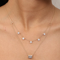 Fleur Emerald Diamond Layered Necklace