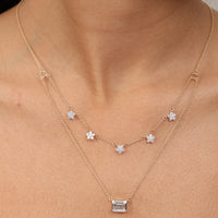 Fleur Emerald Diamond Layered Necklace