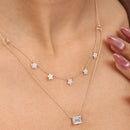 Fleur Emerald Diamond Layered Necklace