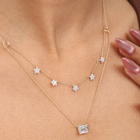 Fleur Emerald Diamond Layered Necklace