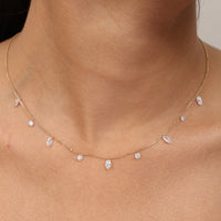 Marquise & Round Drilled Diamond Chain