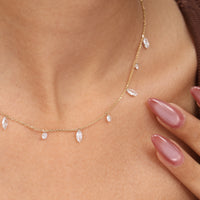 Marquise & Round Drilled Diamond Chain