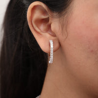 Princess Line Diamond Hoops
