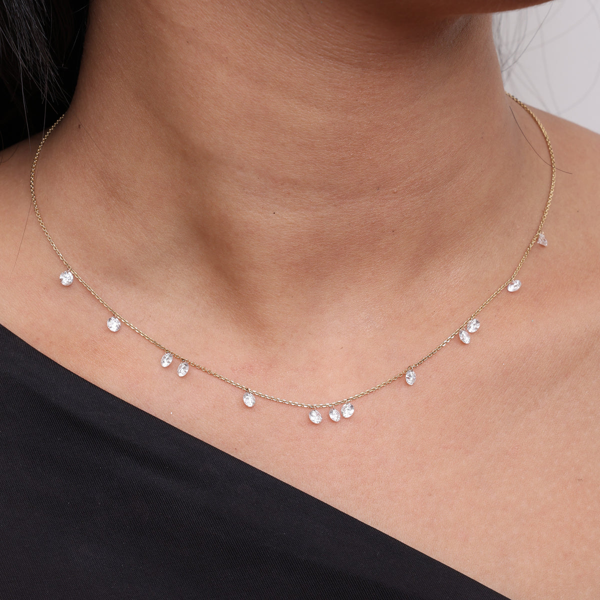 Aria Drilled Diamond Drop Chain