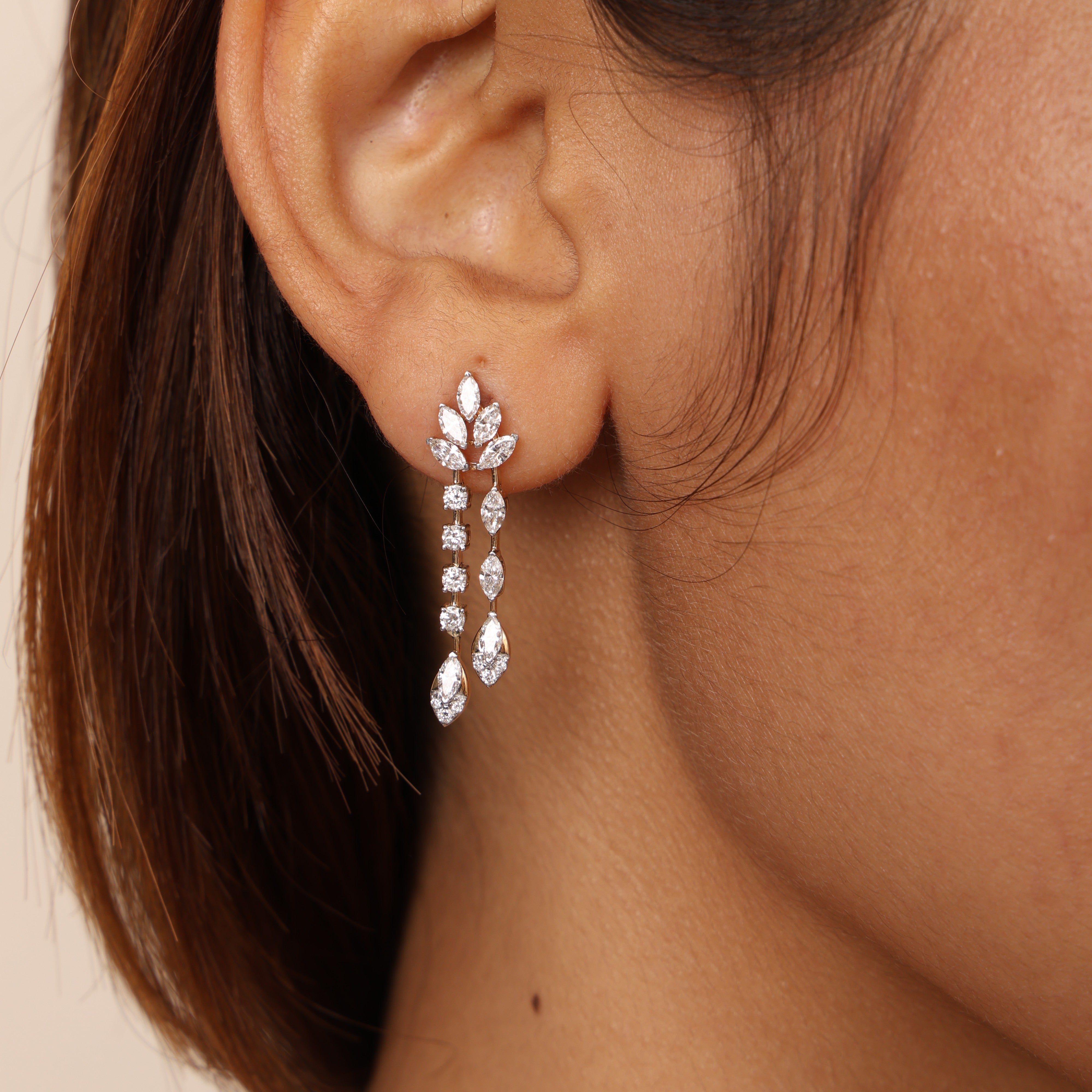 Celeste Vine Diamond Drop Earrings