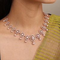 Oval Bloom Pearl Necklace