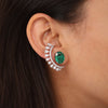 Oval Emerald Wrap Earrings