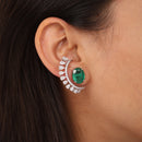 Oval Emerald Wrap Earrings
