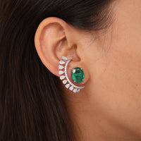 Oval Emerald Wrap Earrings