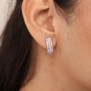 Marquise Vine Diamond Huggies