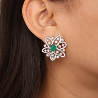 Emerald Petal Mosaic Studs