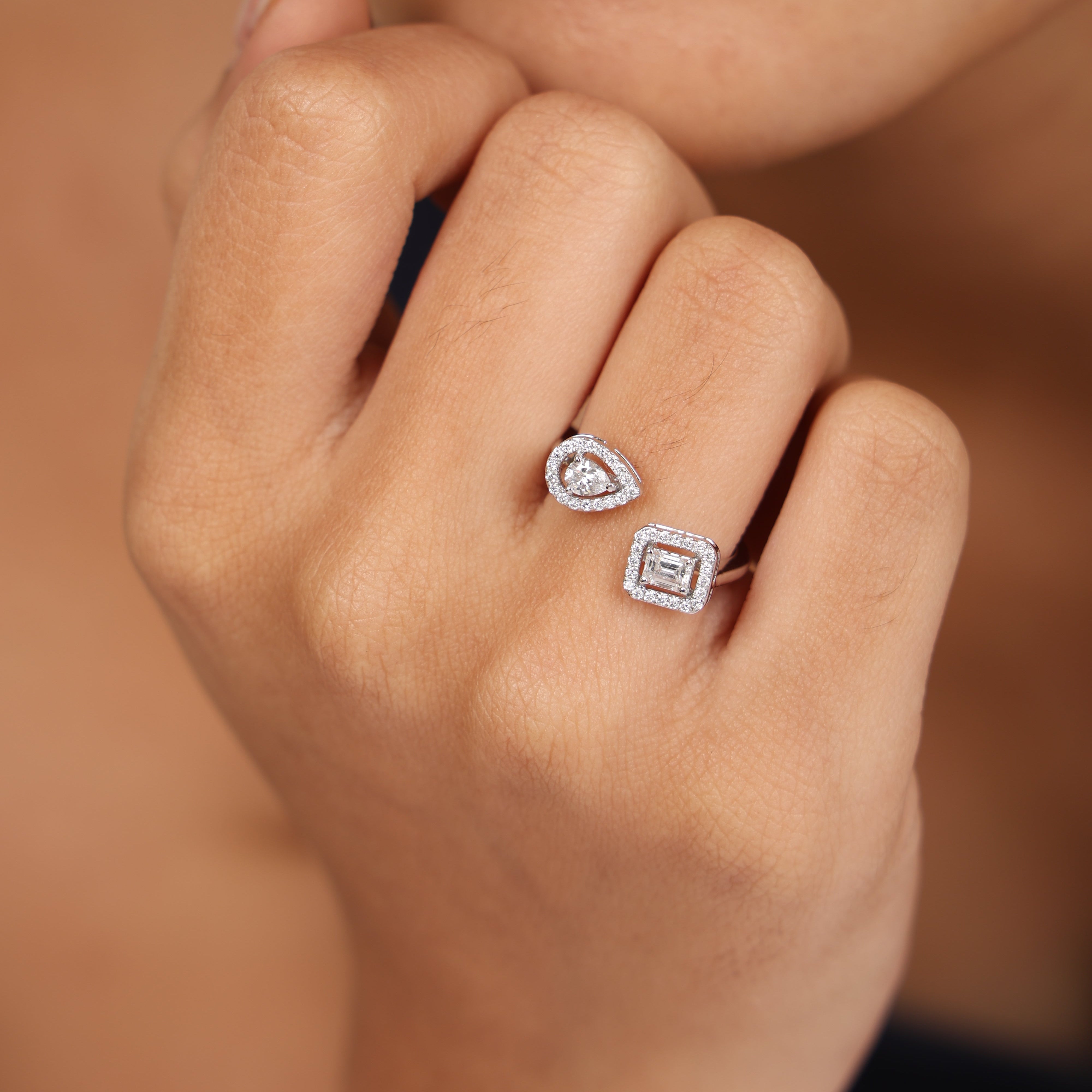The Toi et Moi Halo Open Ring