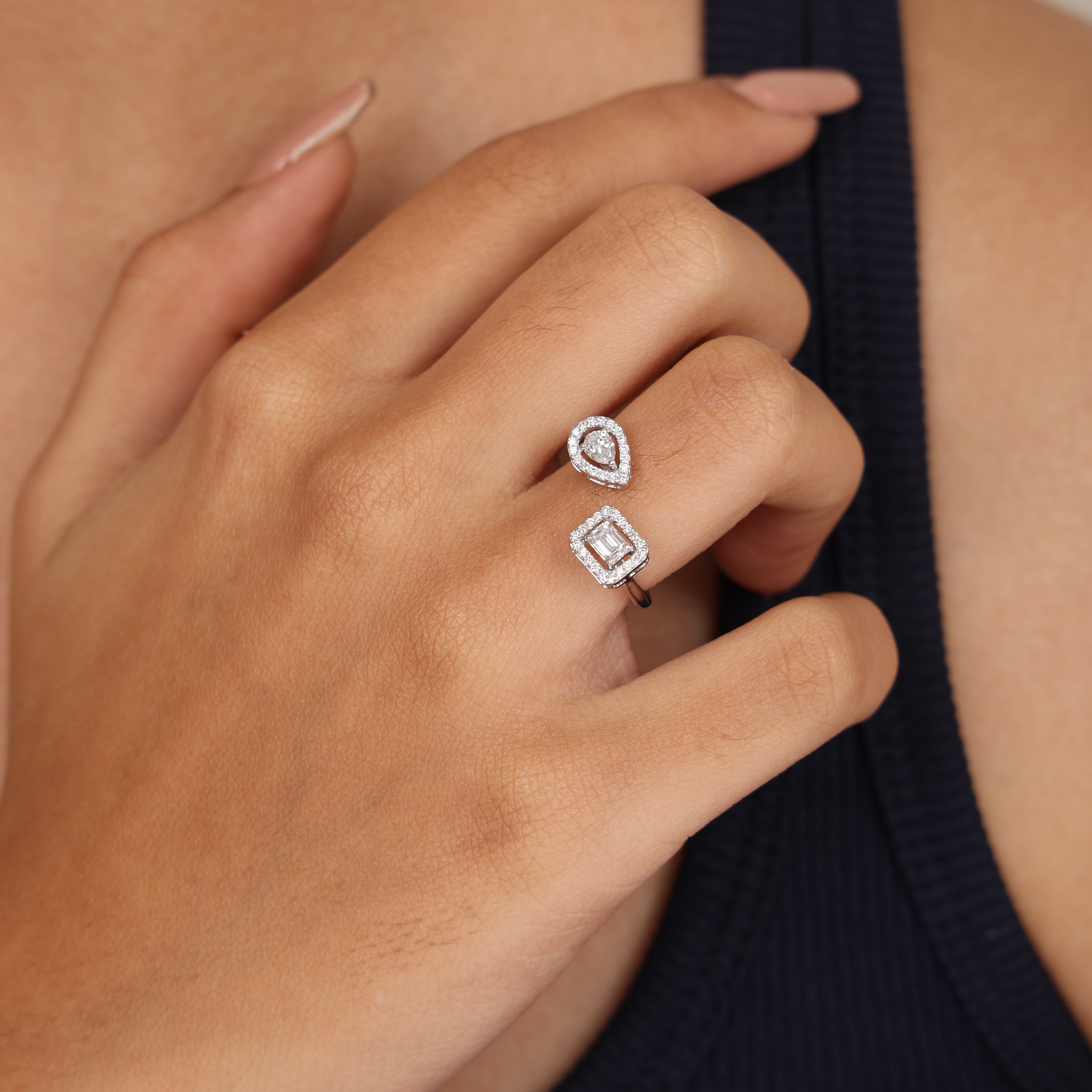 The Toi et Moi Halo Open Ring