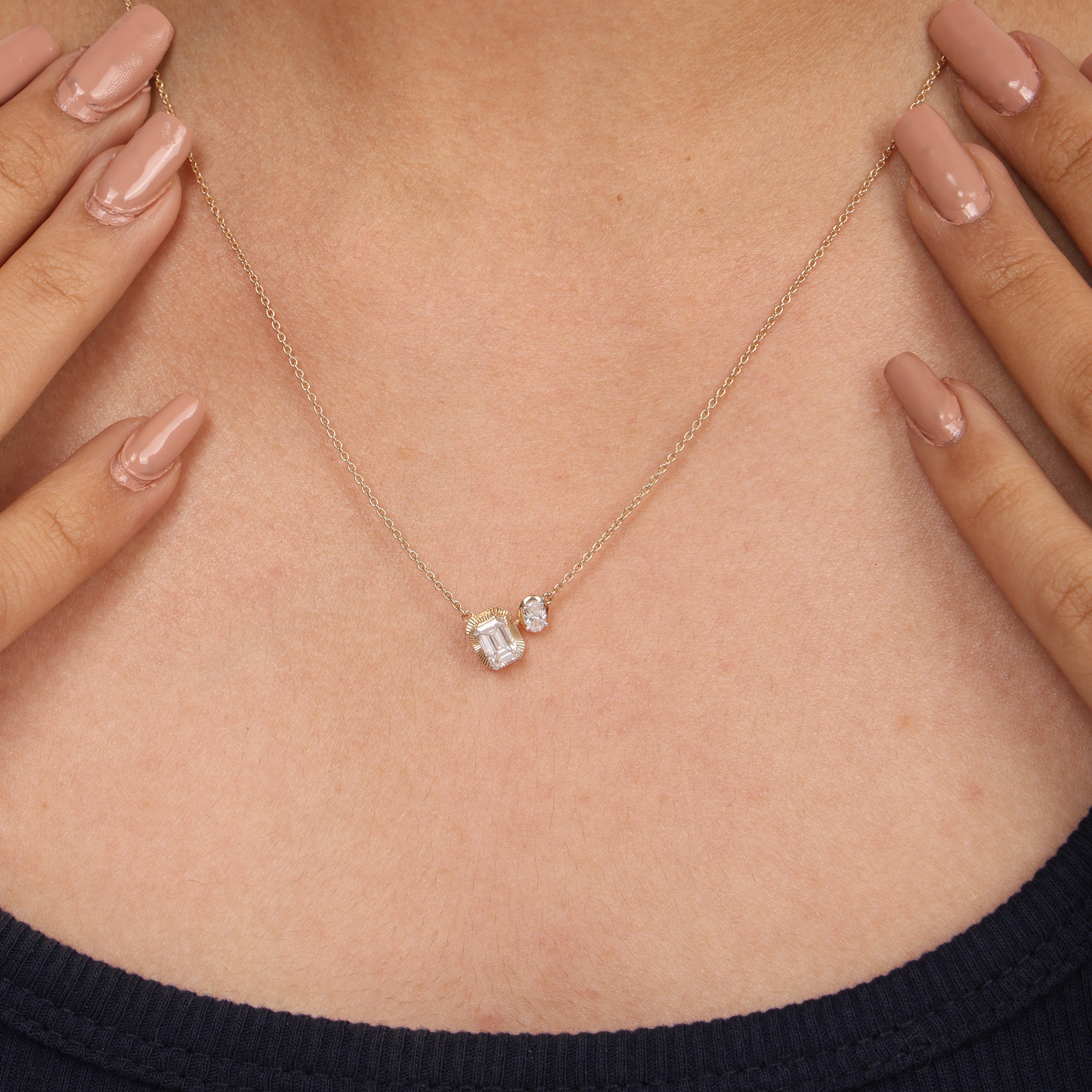 Sunray Toi et Moi Necklace