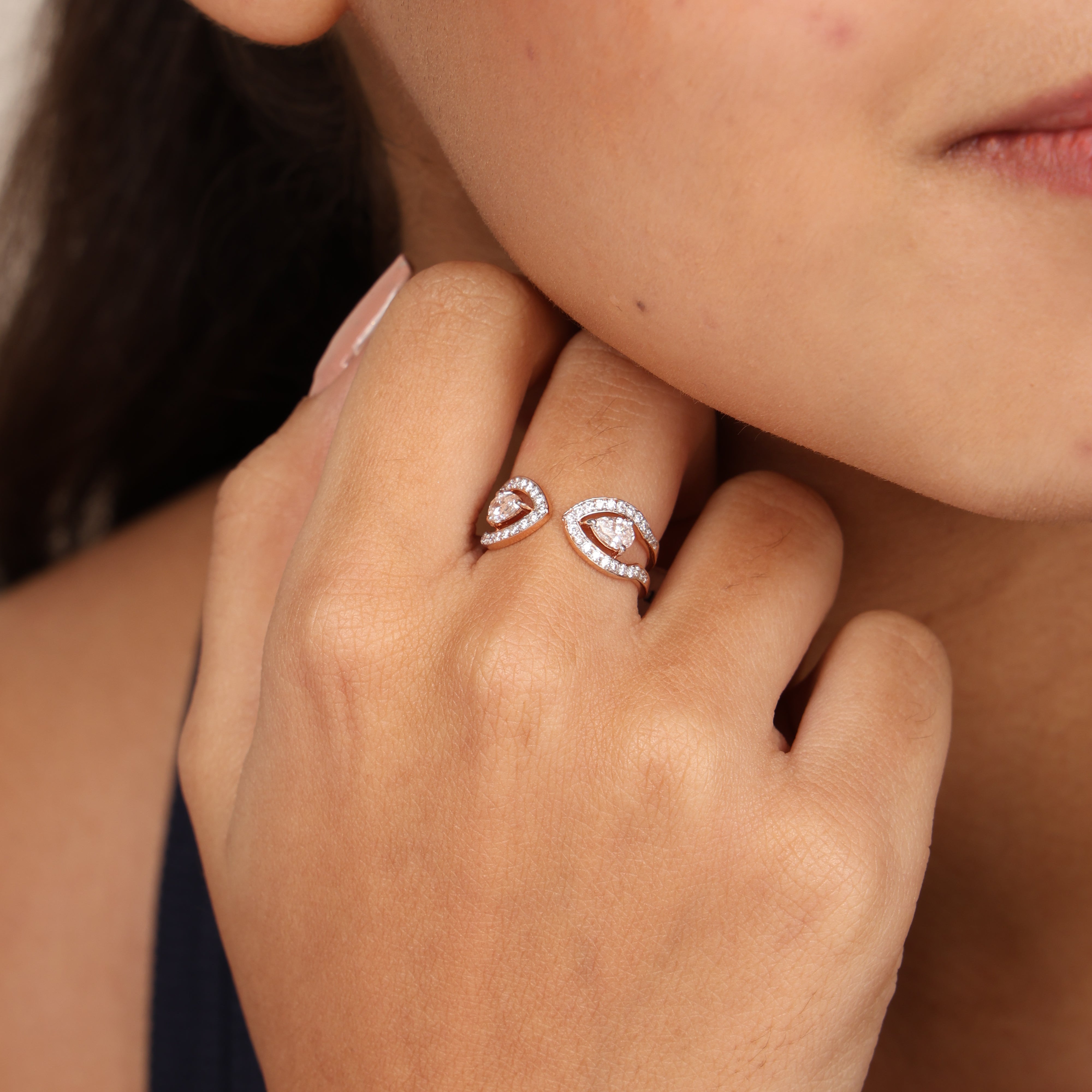 The Pear Cut Open Silhouette Ring