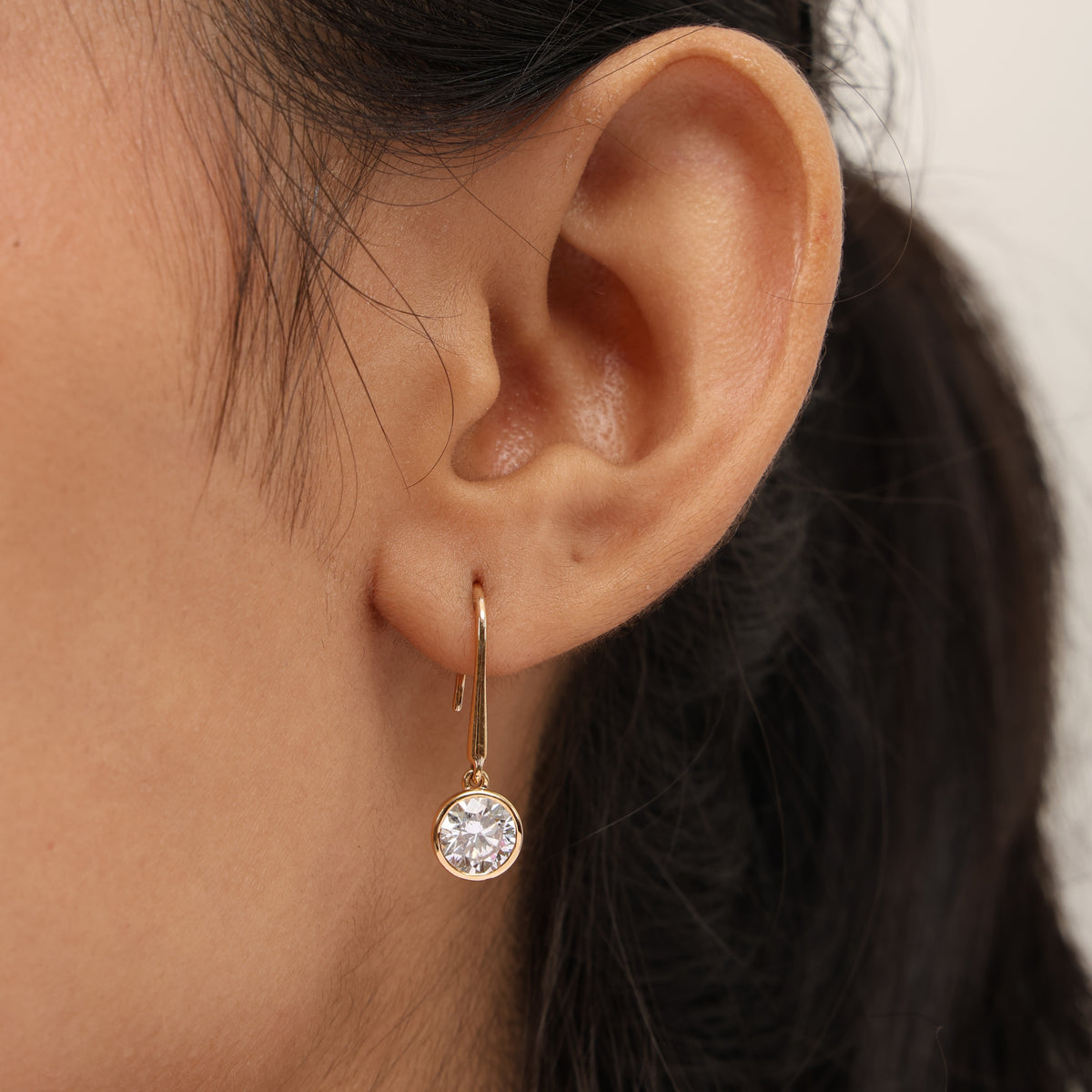 Rhea Solitaire Drop Earrings