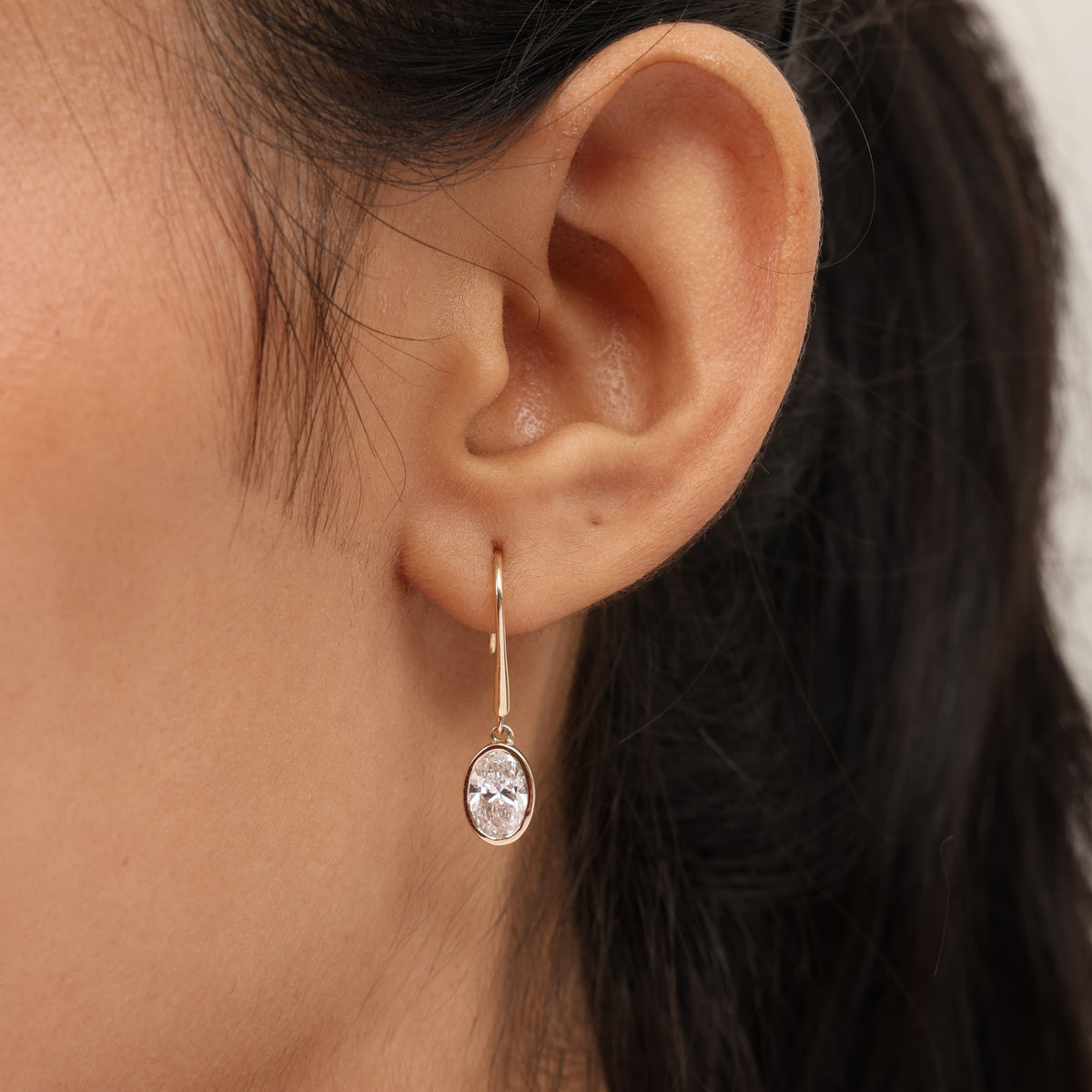 Amara Oval Diamond Drops Earrings