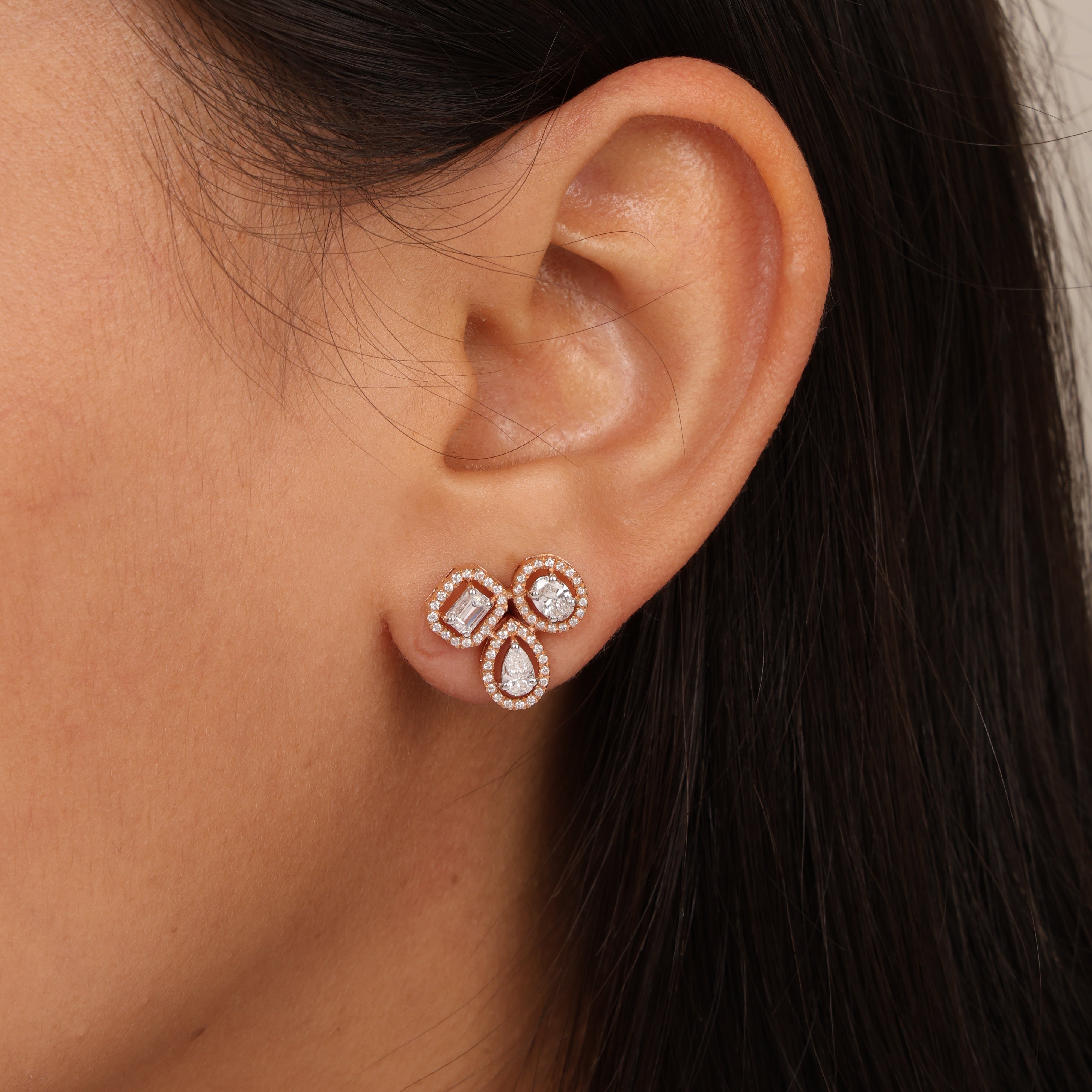 Trio Halo Studs