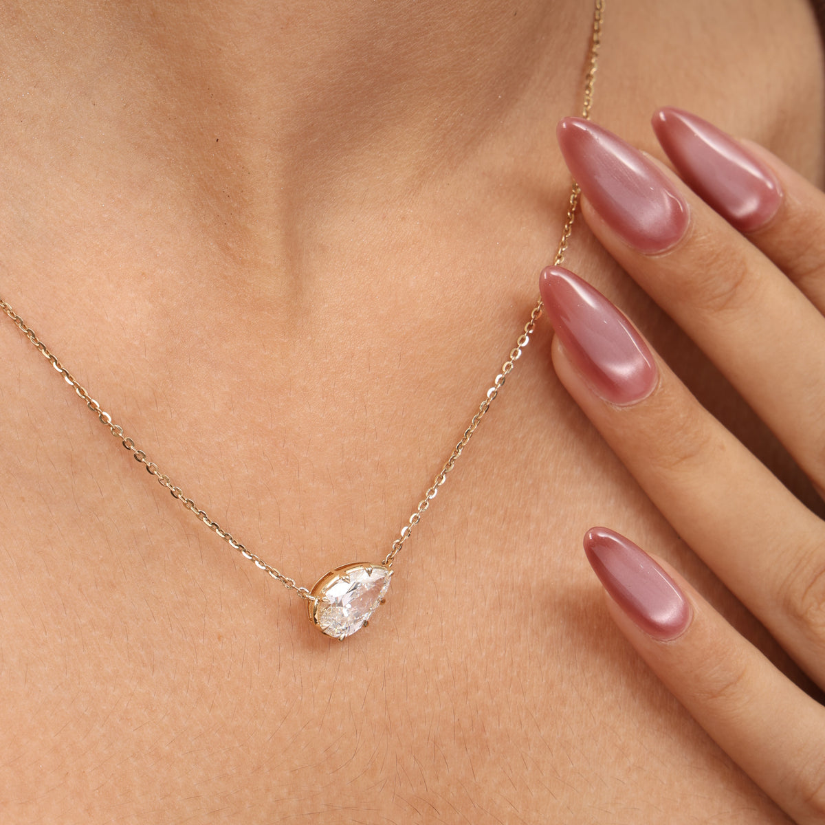 Aira Pear Diamond Necklace