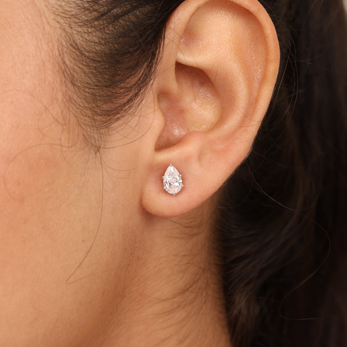 Pear Studs - Martini Setting