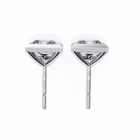2 cts princess solitaire studs - Bezel setting