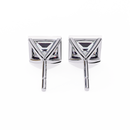 2 cts princess solitaire studs - Bezel setting