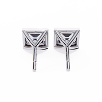 2 cts princess solitaire studs - Bezel setting