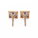 2 cts princess solitaire studs - Bezel setting
