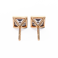 2 cts princess solitaire studs - Bezel setting