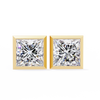 2 cts princess solitaire studs - Bezel setting