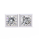 2 cts princess solitaire studs - Bezel setting