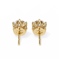 2.6 ct Round studs - Crown setting