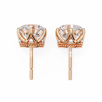 2.6 ct Round studs - Crown setting
