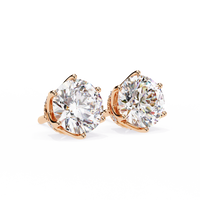 2.6 ct Round studs - Crown setting